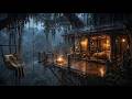 Night Rain Sounds at a Forest Cabin 🌲 | Rainy Night in the Woods for Sleeping and Relaxation