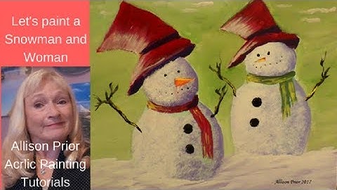 How to Paint A Cute SNOWMAN With acrylic paint Lesson 3, for beginners step by step