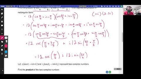 Precalculus B /// Unit 8 Lesson 5 Polar Form of Complex Numbers