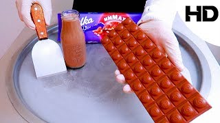 ICE CREAM ROLLS with  largest almond chocolate bar - STREET FOOD ASMR