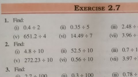 Exercise 2.7 Chapter 2 Fractions and Decimals NCERT Mathematics Class 7 # decimal division