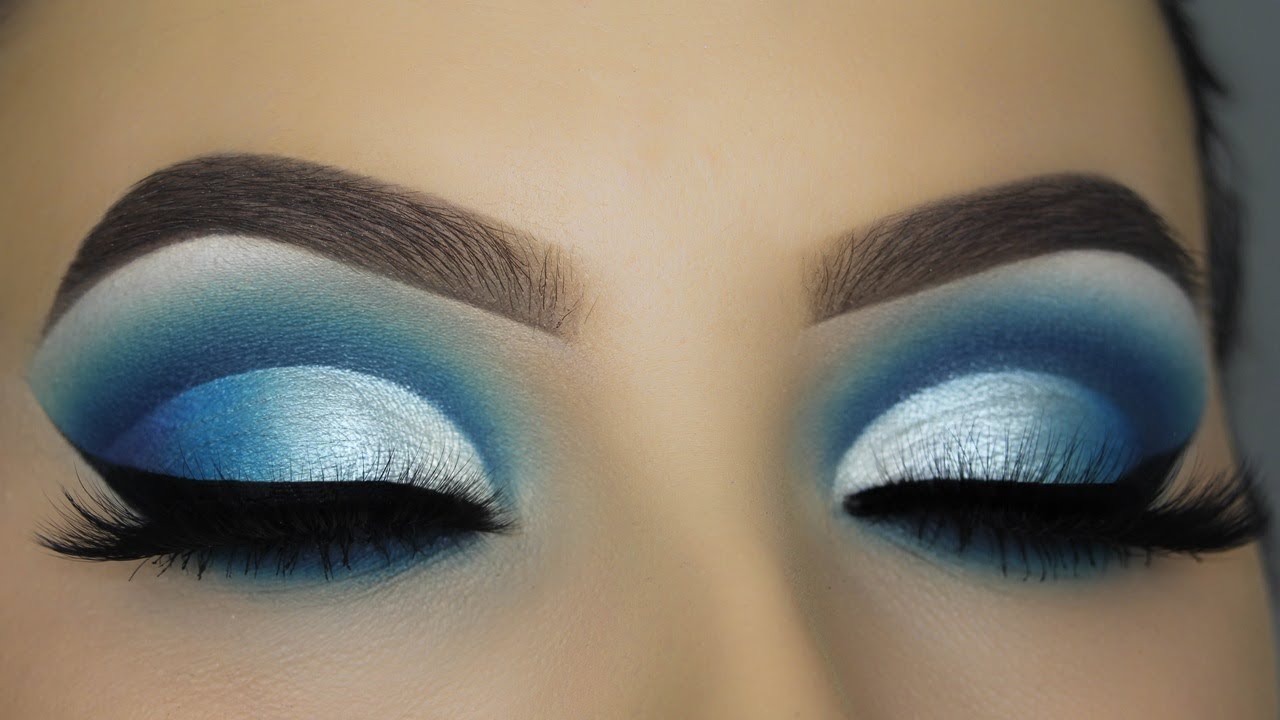 4. Blue Hair and Glitter Cut Crease Makeup Tutorial - wide 10