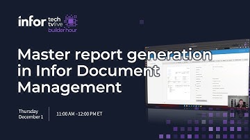 Master Report Generation in Infor Document Management (IDM) | Builder Hour