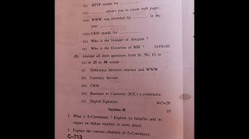 BCA ,HPU previous year Question Paper of E-Commerce BCA0502  November 2023#likes #views #suscribers