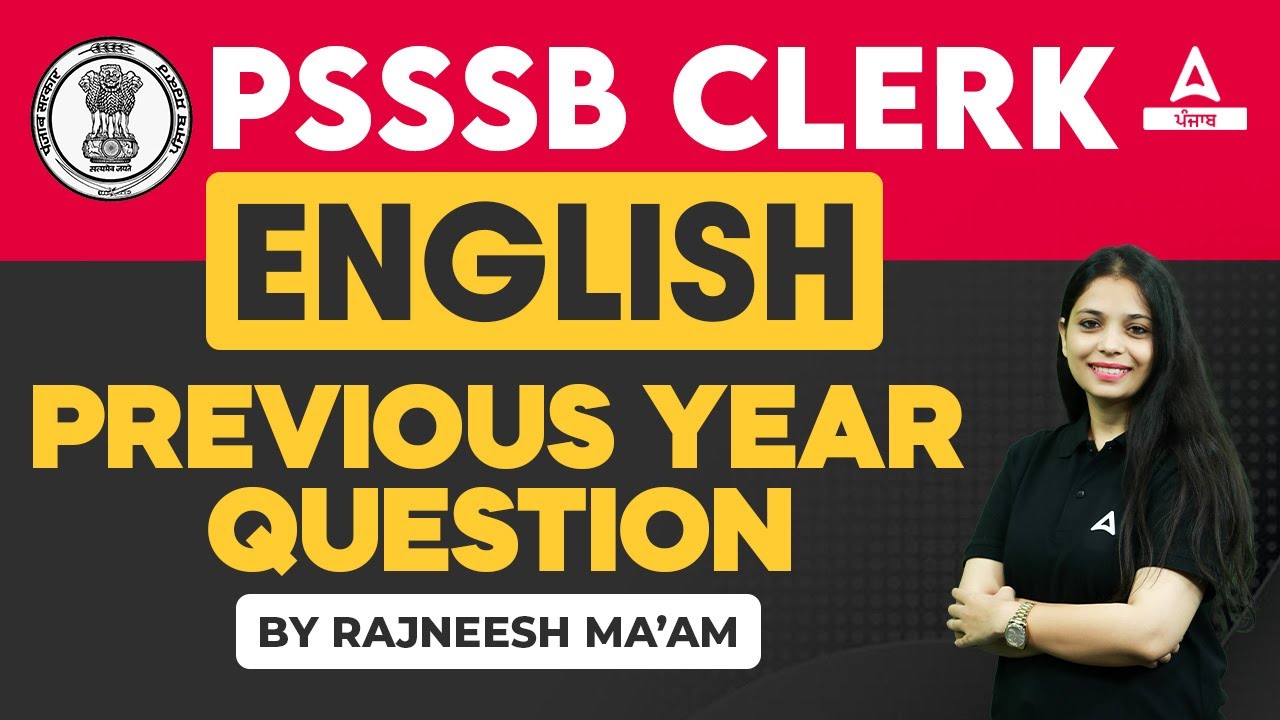 PSSSB Clerk Preparation | English Previous Year Questions By Rajneesh Mam