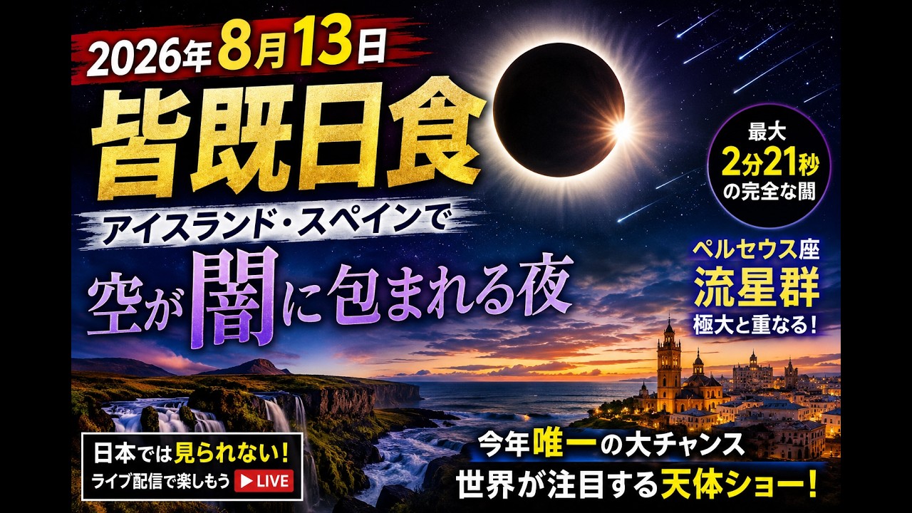 2026 Total Solar Eclipse] The Night Iceland and Spain Go Dark as