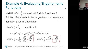 4.4 Trigonometric Functions of Any Angle, part 2