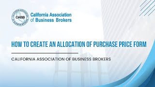 How to Create an Allocation of Purchase Price Form