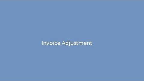 AR Invoice Adjustment