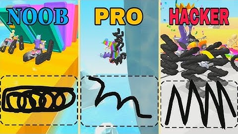 NOOB vs PRO vs HACKER in Scribble Rider ❤️ All Levels Gameplay, NEW Games iOS, Android