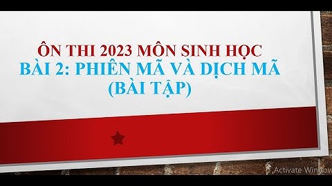 Giải bài tập sinh bài 2 lớp 12