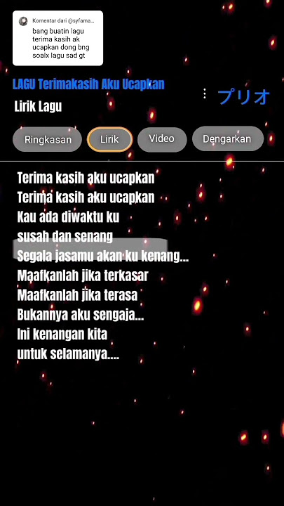 LIRIK LAGU TERIMAKASIH AKU UCAPKAN 😢😭🥺 #terimakasiakuucapkab #terimakasih #akuucapkan #liriklagu