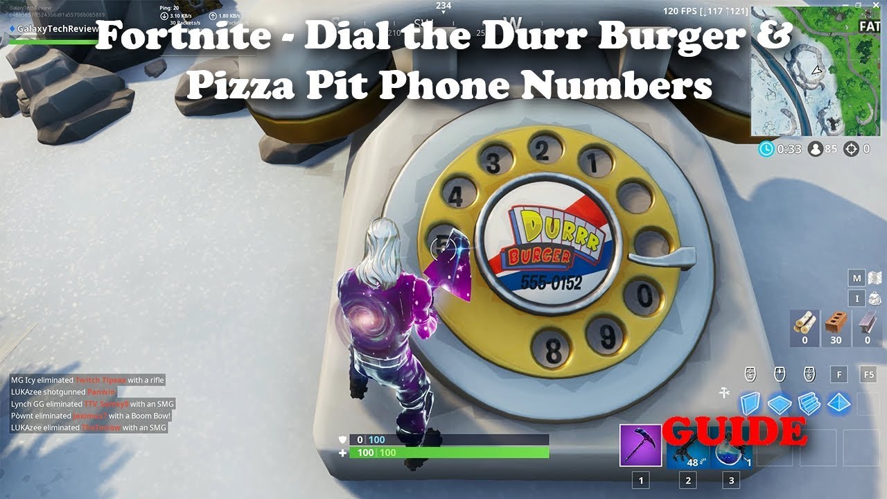 Fortnite Dial The Durr Burger And Pizza Pit Phone Numbers Locations And Guide Youtube