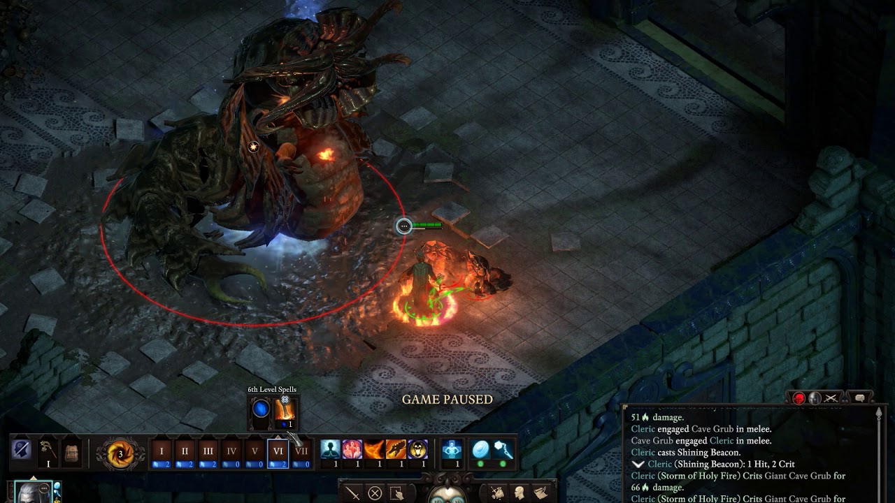 Pillars of Eternity II Deadfire Solo Priest vs Giant Cave Grub PoTD