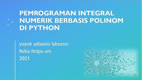 Integral Numerik Berbasis Polinom Trapezoidal dan 1/3 Simpson