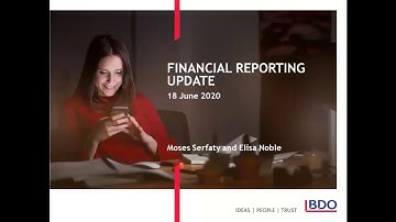 Financial Reporting Webinar | BDO Webinar June 2020