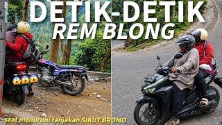 Masih diberikan keselamatan ‼️ detik-detik pemotor Vario di tanjakan sikut bromo 