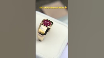 Nhẫn Nam Vàng 14k và đá chủ Ruby thiên nhiên. #rubyjewelry #trangsucdathiennhien #jewelry