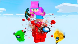 Atrapado en un UN BLOQUE de Among Us Impostor en Minecraft...