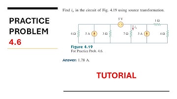 Practice Problem 4.6 Fundamental of Electric Circuits (Sadiku) 5th Edition - Source Transformation