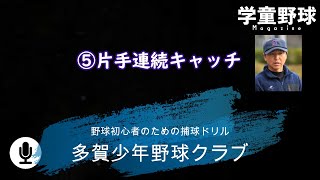 多賀少年野球クラブ 初心者捕球ドリル⑤片手連続キャッチ