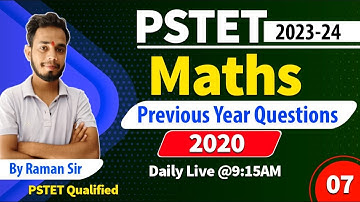 Pstet 2023 | Maths Previous Year Question Paper 07 | ETT Paper 1