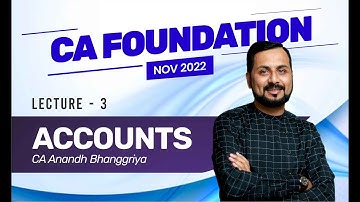 CA FOUNDATION Accounts 3rd May Batch Lecture 3 BY CA Anand Banggriya