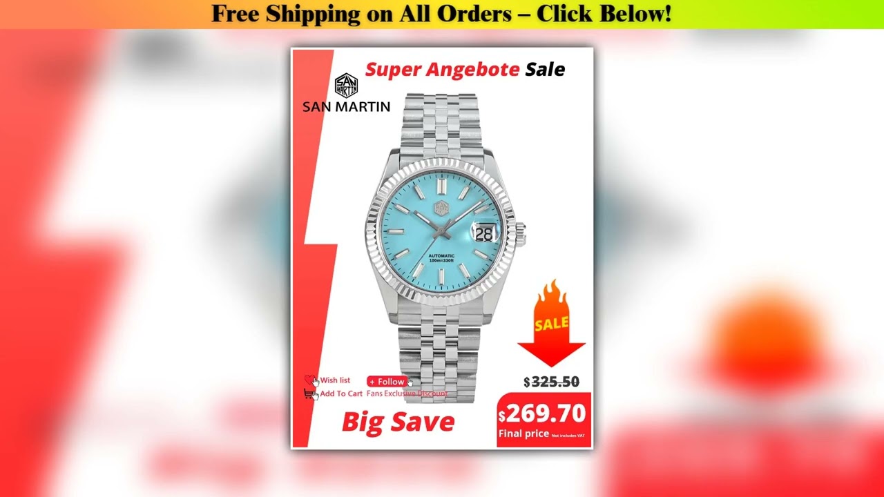 San Martin 36.5mm Men Dress Watch Top Brand Luxury Automatic Mechanical Fashion Couples Watches