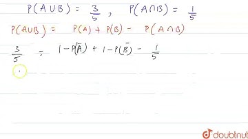 The probability that at least one of the events A and B occurs is 3/5. If A and B occur simultan...