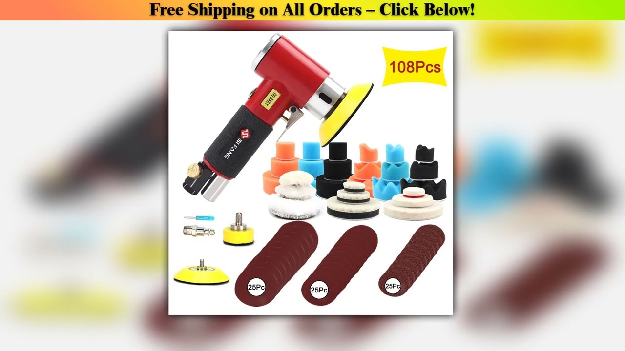 SIFANG Random Orbit Air Sander Mini Pneumatic Grinding Machine for Car Polishing High Speed Air