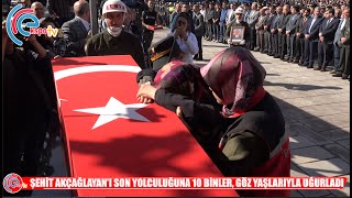 Şehi̇t Akçağlayani Son Yolculuğuna 10 Bi̇nler, Göz Yaşlariyla Uğurladi