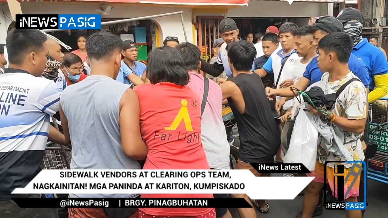 Sidewalk vendors at Clearing ops team, nagkainitan! Mga paninda at kariton, kumpiskado | iNews Pasig