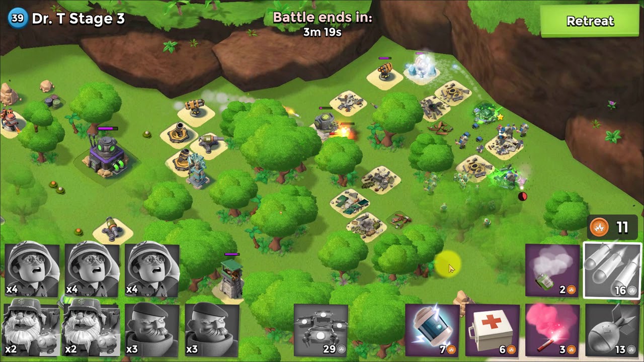 [Boom Beach] Level 41 (39) Dr. T's Volcano Stage 3 YouTube