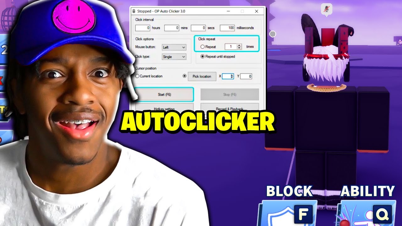 TROLLING WITH AUTO CLICKER  Roblox Blade Ball 