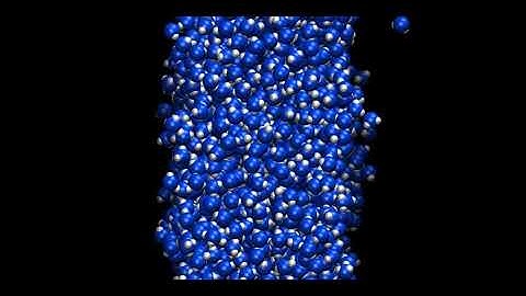 Vaporisation of a water slab using molecular dynamics simulation