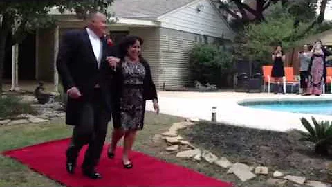 Military Hero Roy Morgan dances to the altar