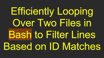 Efficiently Looping Over Two Files in Bash to Filter Lines Based on ID Matches