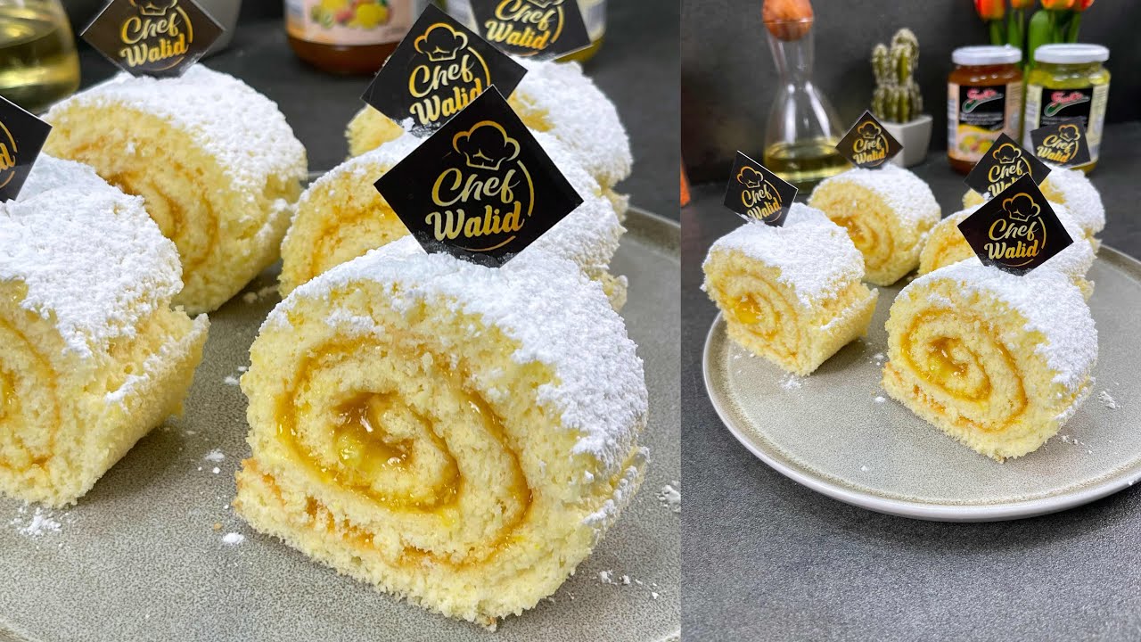 ماتزيدوش تشروها من برا 😍معشوقة الجزائريين 🇩🇿بيسكوي رولي بذوق الليمون على طريقة البولونجي جربوها