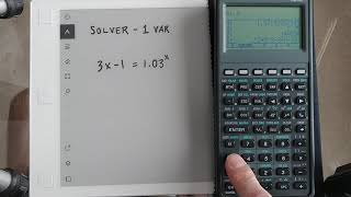 HP 48GX and HP Prime - Solve an equation for x using solver tool screenshot 3