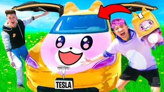 LANKYBOX Won A CUSTOM TESLA!? (LANKYBOX TESLA FILLED WITH TOYS!?) screenshot 3