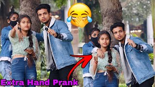 Extra Hand Prank On Cute Girl Amazing Reaction Extra Hand Prank On Shoulder Cly Pk
