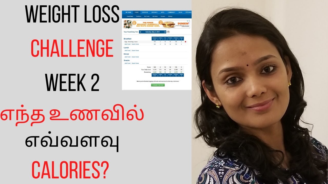 Week 2 Weight Loss Challenge Food tracking app in tamil How to