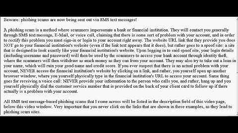 Beware: phishing scams are now being sent out via SMS text messages!