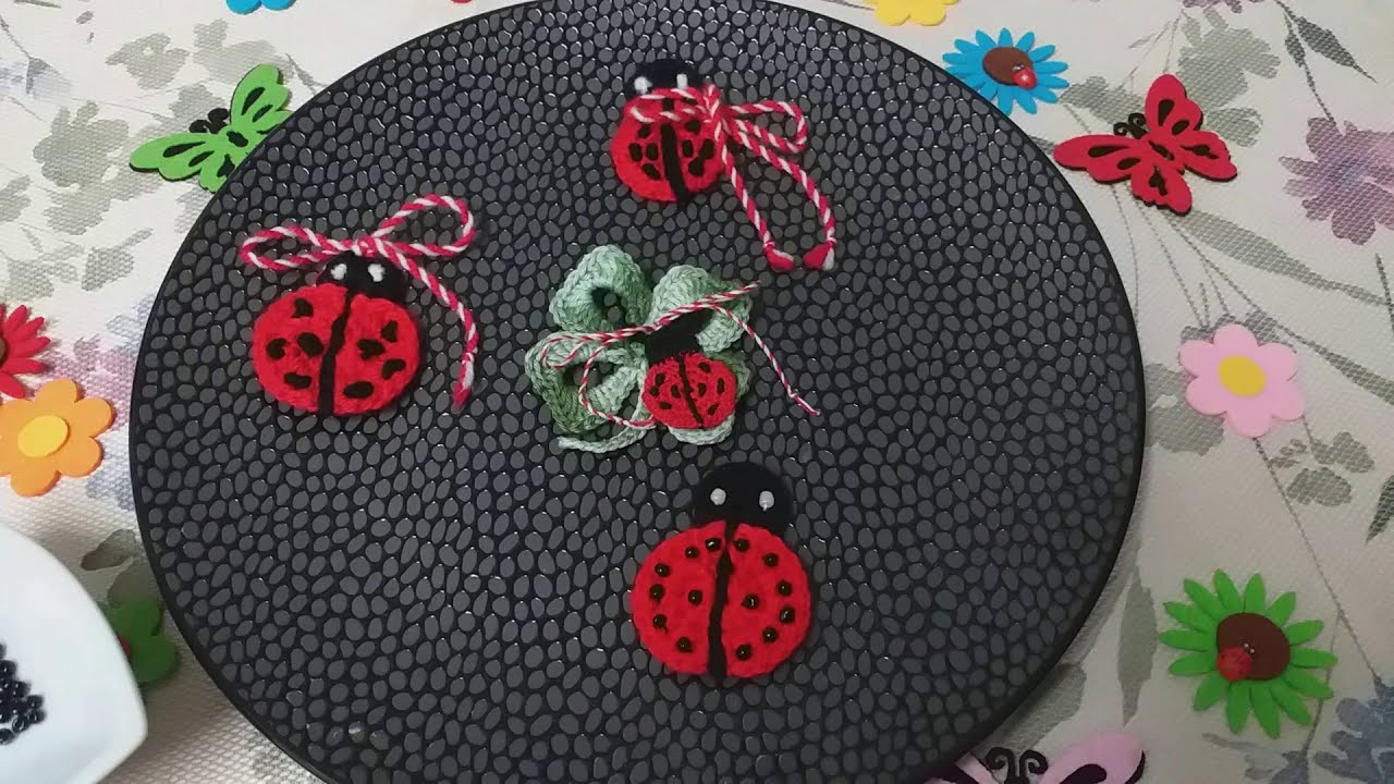 Cum crosetam un martisor- buburuza