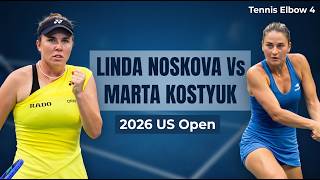 Linda Noskova Vs Marya Kostyuk 2026 US Open Match Highlights in Tennis Elbow 4