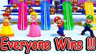 Everyone Wins !! No Loosers  Mario Party Superstars All MiniGames Mario vs Luigi vs Peach vs Daisy