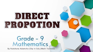 Direct Proportion - Grade 9 Mathematics | National Curriculum