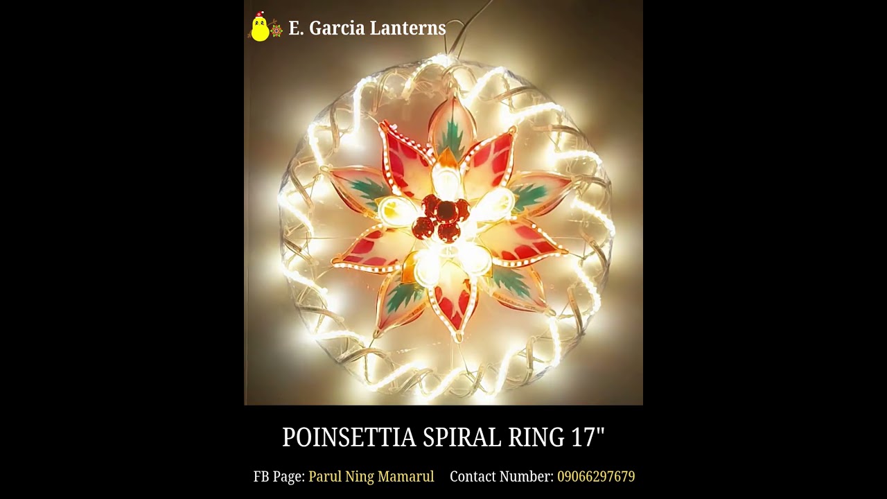 POINSETTIA SPIRAL RING 17" CAPIZ LANTERN (PG) #christmaslantern #sanfernandopampanga #capiz