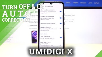 How to Disable/Enable Automatic Correction in Umidigi X - Locate Predictive Text Option
