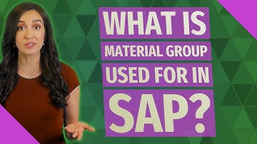 What is material group used for in SAP?